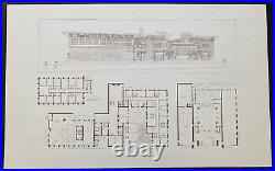 Building Plans & Designs Of Frank Lloyd Wright Wasmuth Plate 94 City Ntl Bank