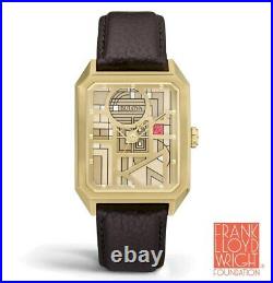 Bulova 97A157 Men's Frank Lloyd Wright 80th Anniversary Brown Leather Watch