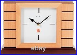 Bulova B1659 Usonian II Frank Lloyd Wright Mantel Clock, Natural Finish with
