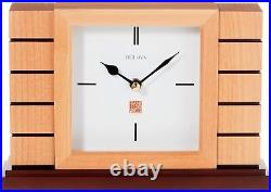 Bulova B1659 Usonian II Frank Lloyd Wright Mantel Clock, Natural Finish with Wal