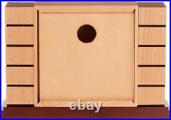 Bulova B1659 Usonian II Frank Lloyd Wright Mantel Clock, Natural Finish with Wal