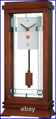 Bulova B1839 Willits Frank Lloyd Wright Mantel Clock, 14, Walnut Finish