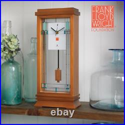 Bulova B1839 Willits Frank Lloyd Wright Mantel Clock, 14, Walnut Finish