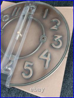 Bulova C3333 Frank Lloyd Wright Exhibition Wall Clock Antique Bronze Finish NIB