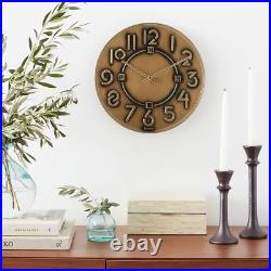 Bulova C3333 Frank Lloyd Wright Exhibition Wall Clock, Antique Bronze Metalli