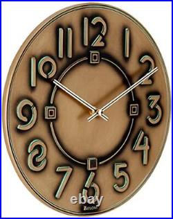 Bulova C3333 Frank Lloyd Wright Exhibition Wall Clock, Antique Bronze Metallic