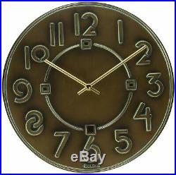 Bulova C3333 Frank Lloyd Wright Exhibition Wall Clock Antique Bronze Metallic