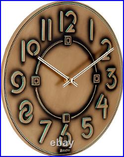 Bulova C3333 Frank Lloyd Wright Exhibition Wall Clock, Antique Bronze Metallic F