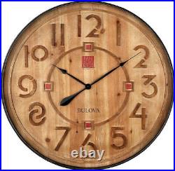 Bulova C4803 Taliesin Frank Lloyd Wright Solid Wood Wall Clock