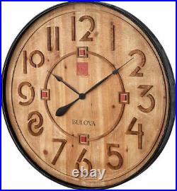 Bulova C4803 Taliesin Frank Lloyd Wright Solid Wood Wall Clock