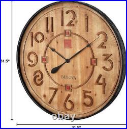 Bulova C4803 Taliesin Frank Lloyd Wright Solid Wood Wall Clock