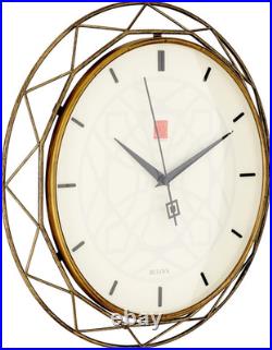 Bulova Clocks C4834 Luxfer Prism 14 Inch Frank Lloyd Wright Inspired Wall Clock