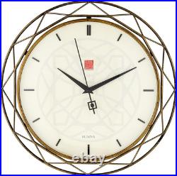 Bulova Clocks C4834 Luxfer Prism 14 Inch Frank Lloyd Wright Inspired Wall Clock