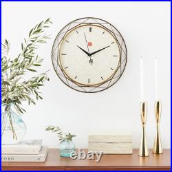 Bulova Clocks C4834 Luxfer Prism 14 Inch Frank Lloyd Wright Inspired Wall Clock