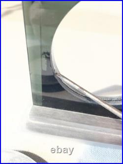 Bulova Frank Lloyd Wright Collection Glass Desk Mantel Clock Quartz Works READ