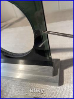 Bulova Frank Lloyd Wright Collection Glass Desk Mantel Clock Quartz Works READ