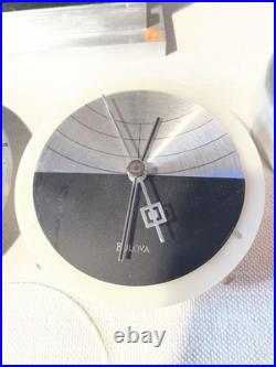 Bulova Frank Lloyd Wright Collection Glass Desk Mantel Clock Quartz Works READ