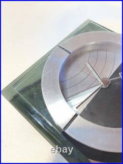 Bulova Frank Lloyd Wright Collection Glass Desk Mantel Clock Quartz Works READ