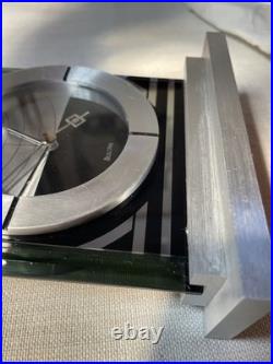 Bulova Frank Lloyd Wright Collection Glass Desk Mantel Clock Quartz Works READ