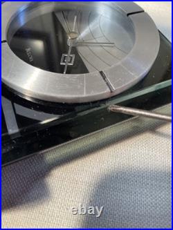 Bulova Frank Lloyd Wright Collection Glass Desk Mantel Clock Quartz Works READ