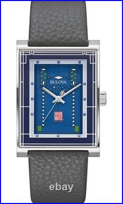 Bulova Frank Lloyd Wright Robie House Stainless mens Quartz Strap Style 96A287