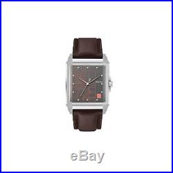 Bulova Frank Lloyd Wright Stainless Steel Black Leather Watch 96A223