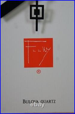 Bulova Gilmore 3320 Frank Lloyd Wright Modern Quartz Wall Mantel Clock 27