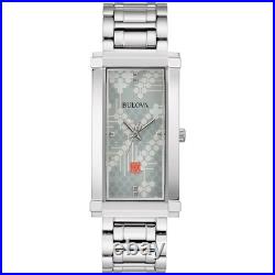 Bulova Ladies Frank Lloyd Wright Stainless 3-HQuartz Rectangle Dial Style 96L286