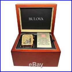 Bulova Men's Frank Lloyd Wright Rose Gold Stainless Steel/Leather Watch 97A135
