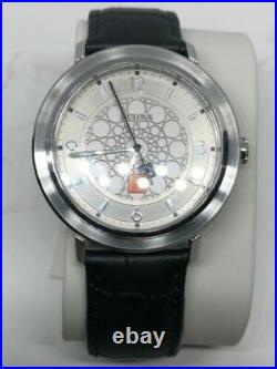 Bulova Men's Frank Lloyd Wright SC Johnson Black Leather Watch 96A164