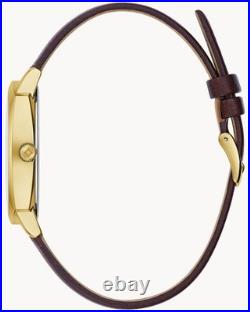 Bulova Men's Hollyhock House Frank Lloyd Wright Brown Leather Watch 97a173