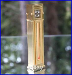 Bulova Miniature Brass Grandfather Clock Frank Lloyd Wright B0597