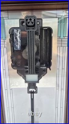 Bulova Willits Frank Lloyd Wright 14 Pendulum Mantel Clock Walnut Art Glass