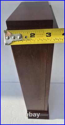 Bulova Willits Frank Lloyd Wright 14 Pendulum Mantel Clock Walnut Art Glass