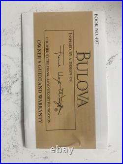 Bulova Women's 96L63 Frank Lloyd Wright Willits Black Leather Strap Watch