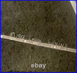 C1988 Stained Glass Panel Abstract Modernist Geometric Frank Lloyd Wright Style