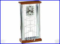 CLOCK Frank Lloyd Wright Robie House Art Glass Design BULOVA NEW Shelf Mantel