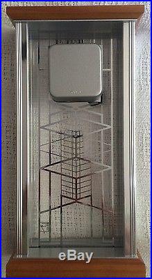 CLOCK Frank Lloyd Wright Robie House Art Glass Design BULOVA NEW Shelf Mantel