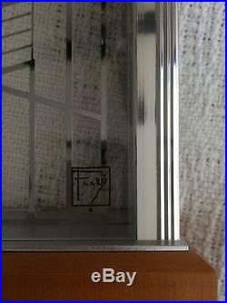 CLOCK Frank Lloyd Wright Robie House Art Glass Design BULOVA NEW Shelf Mantel 