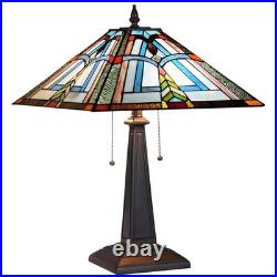 COTOSS Tiffany Table Lamps Mission Frank Lloyd Wright Style 16 Wide Stained