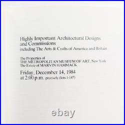 Christie's NY Catalog 1984 Important Architectural Designs Frank Lloyd Wright