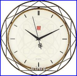 Contemporary 14-Inch Frank Lloyd Wright Design Clock with Raised Hour Markers