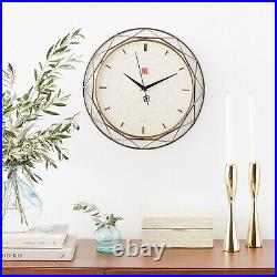 Contemporary 14-Inch Frank Lloyd Wright Design Clock with Raised Hour Markers