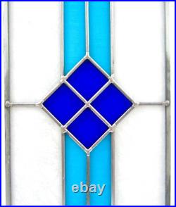 Craftsman Style Frank Lloyd Wright-Inspired Stained Glass Panel 29 in by 10 in