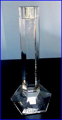 Crystal Candlestick Frank Lloyd Wright Collection Miller Rogaska SIgned 2000