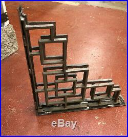 Custom Fabrication PAIR Frank Lloyd Wright, Art Deco Iron Shelf Bracket 18x18