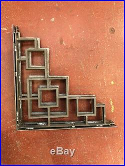 Custom Fabrication PAIR Frank Lloyd Wright, Art Deco Iron Shelf Bracket 18x18