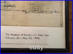 Custom framed Frank Lloyd Wright Museum of Moden Art exhibit poster