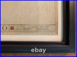 Custom framed Frank Lloyd Wright Museum of Moden Art exhibit poster
