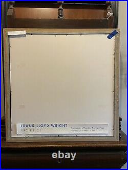 Decorative Framed Vintage MOMA 1994 Frank Lloyd Wright Exhibition Poster